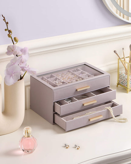 Luxury Leather Multi-Layer Jewelry Organizer