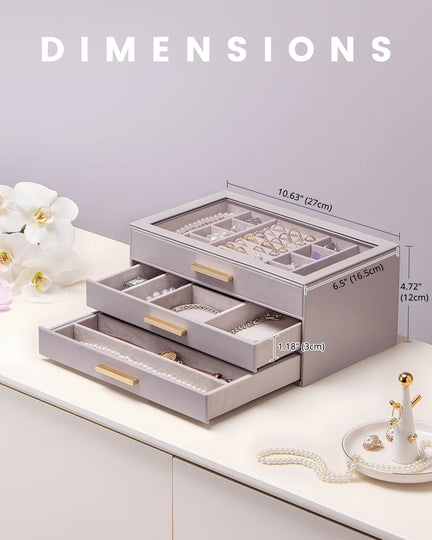 Luxury Leather Multi-Layer Jewelry Organizer