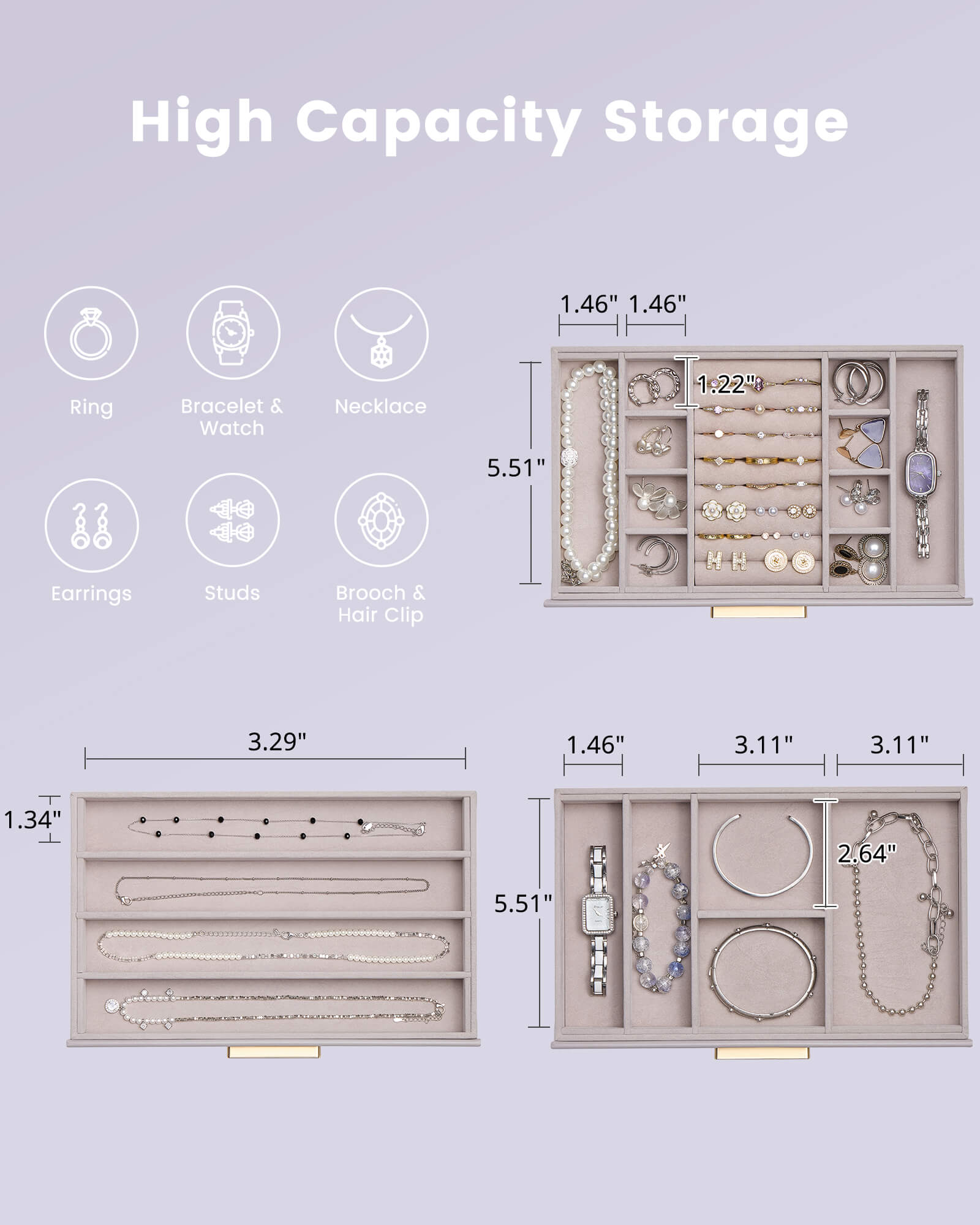 Luxury Leather Multi-Layer Jewelry Organizer