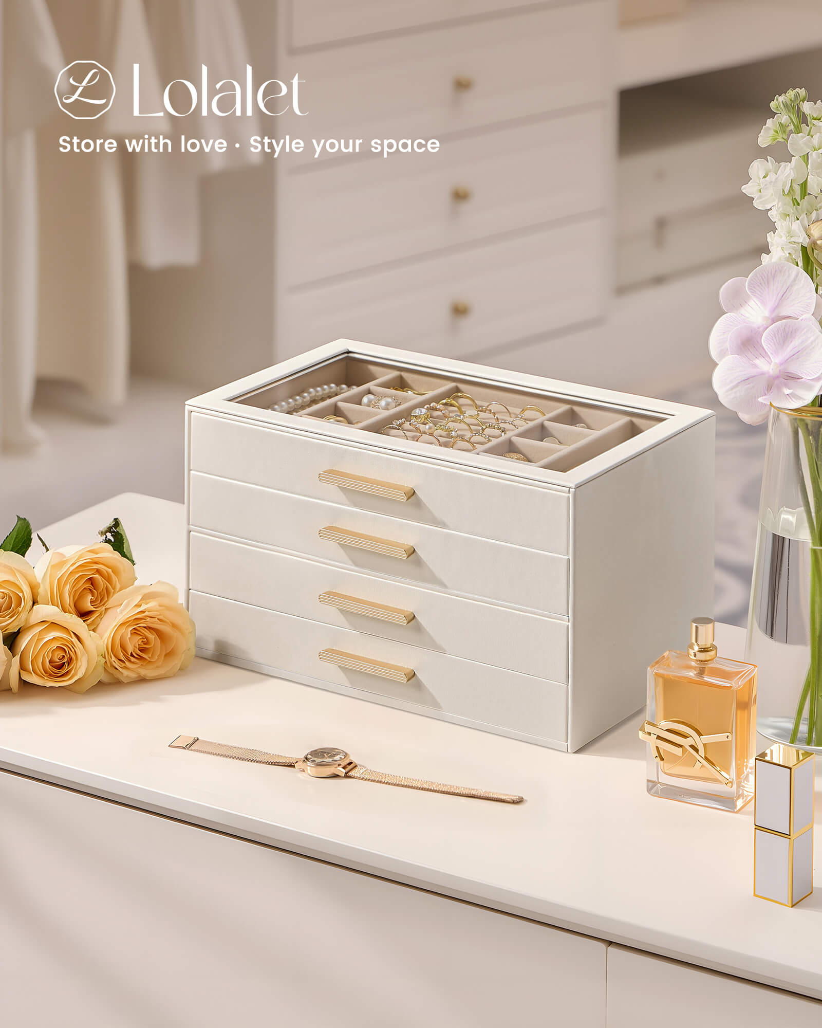 Luxury Leather Multi-Layer Jewelry Organizer