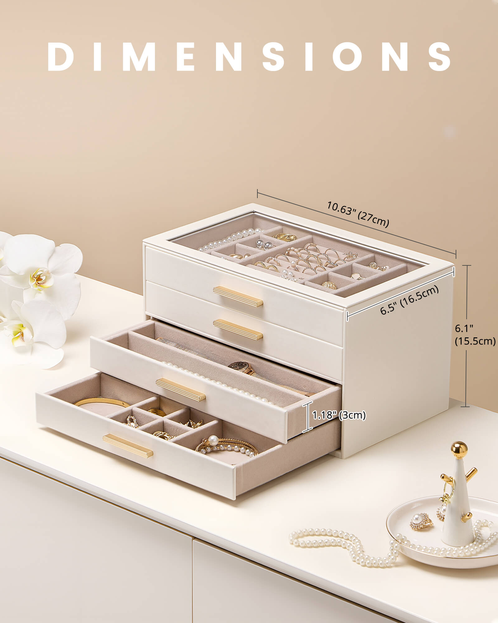 Luxury Leather Multi-Layer Jewelry Organizer