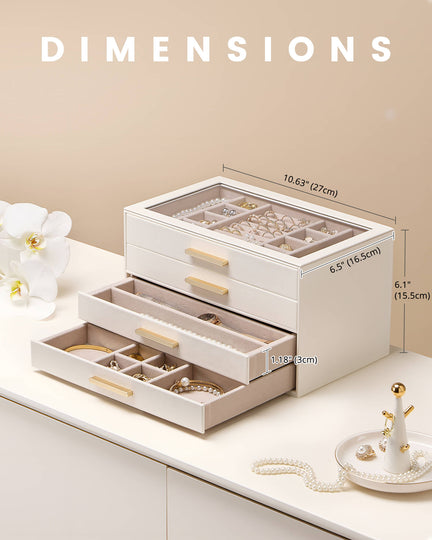 Luxury Leather Multi-Layer Jewelry Organizer