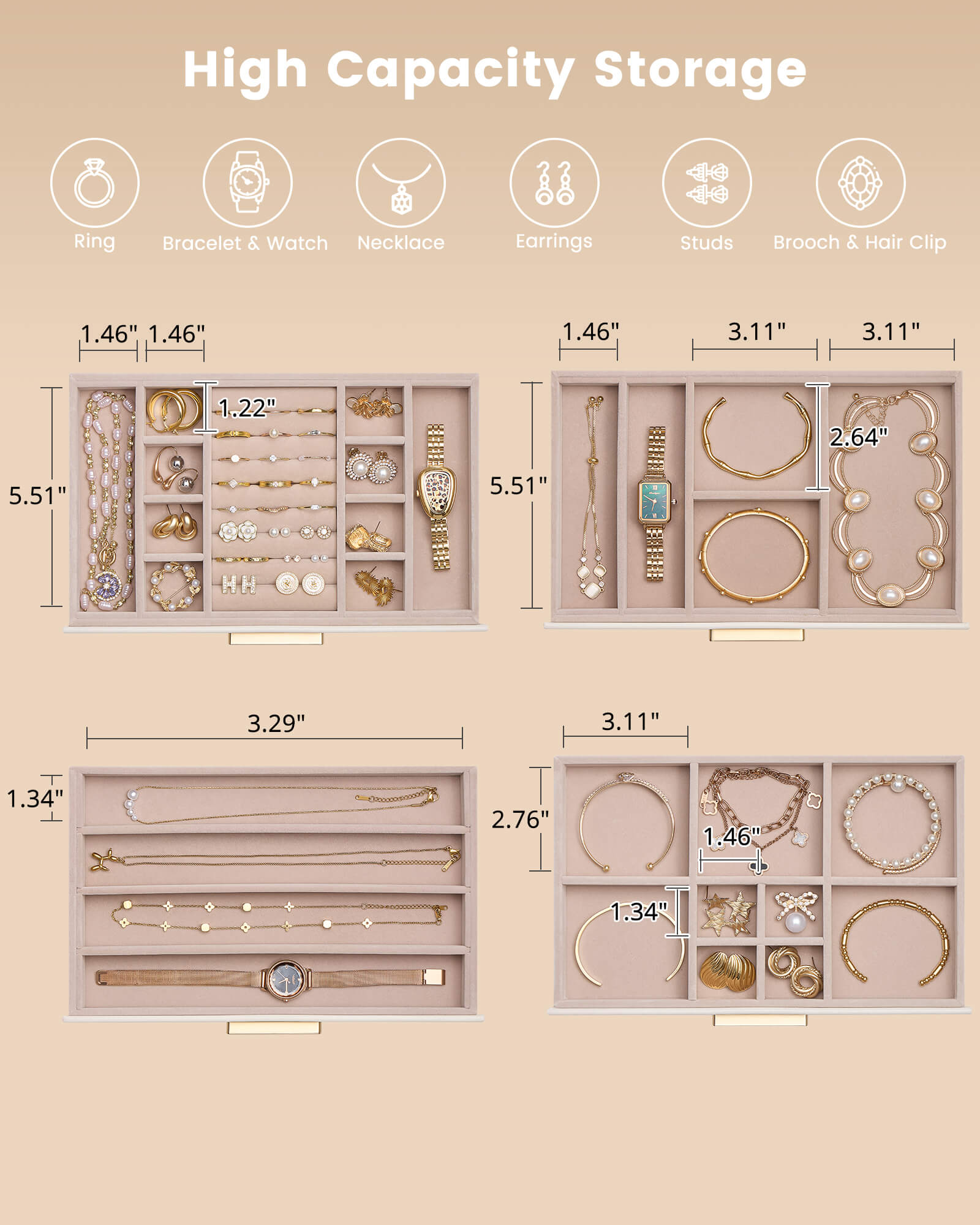 Luxury Leather Multi-Layer Jewelry Organizer