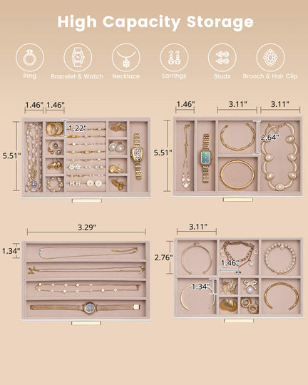 Luxury Leather Multi-Layer Jewelry Organizer