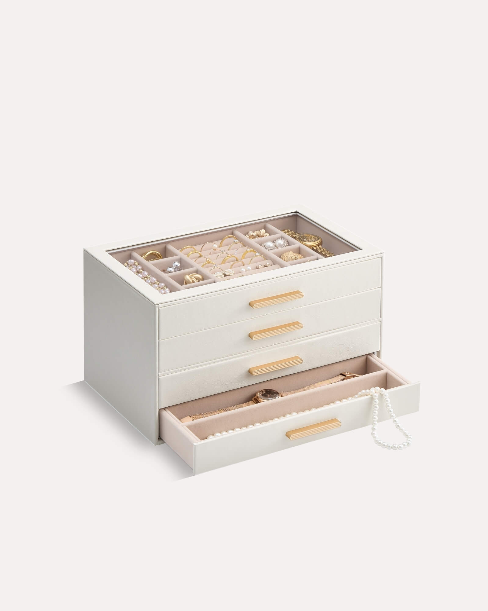 Luxury Leather Multi-Layer Jewelry Organizer