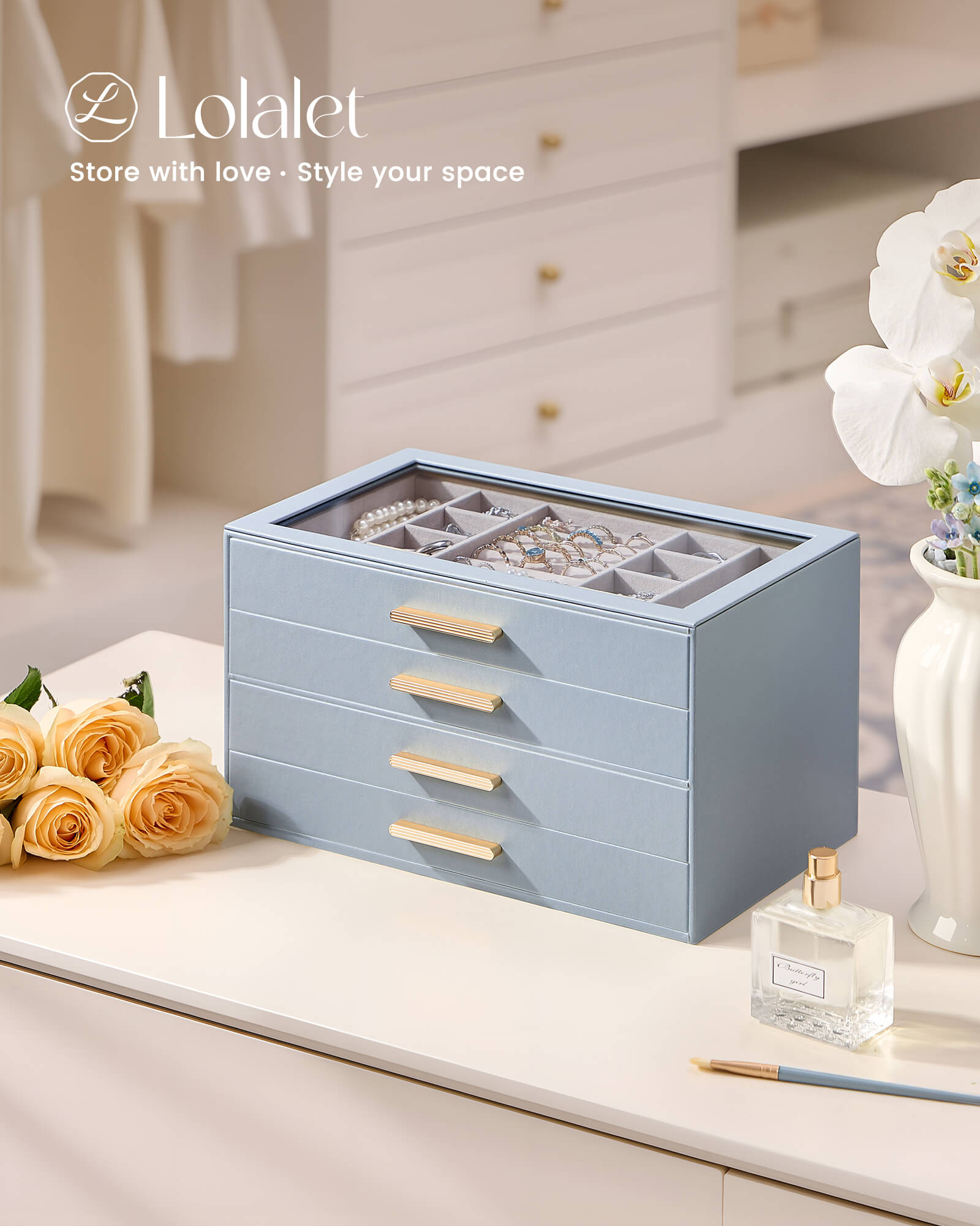 Luxury Leather Multi-Layer Jewelry Organizer