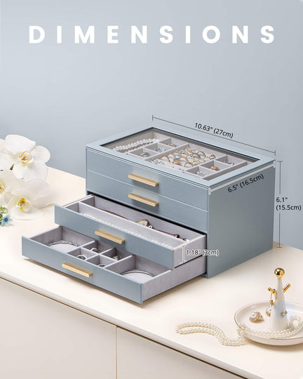 Luxury Leather Multi-Layer Jewelry Organizer