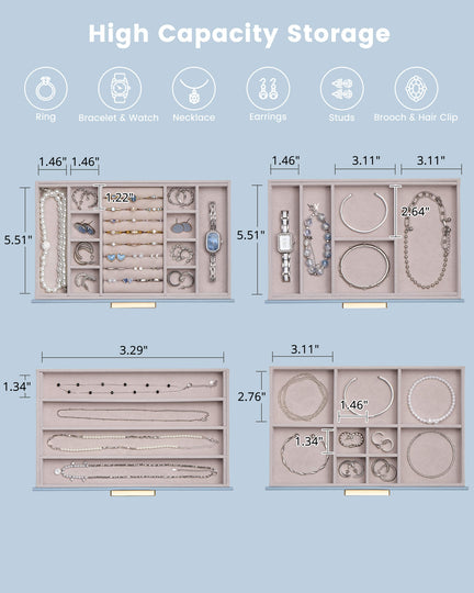 Luxury Leather Multi-Layer Jewelry Organizer