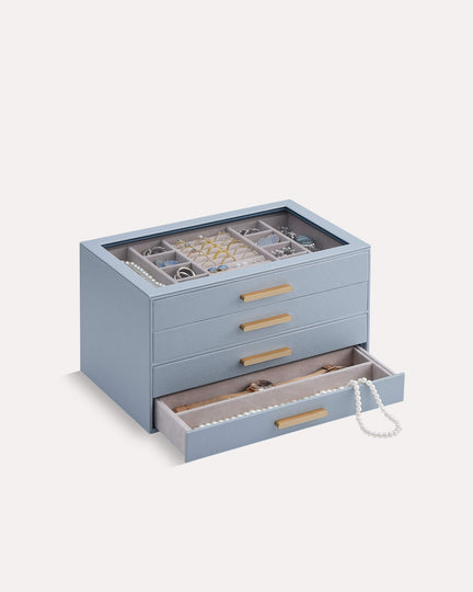 Luxury Leather Multi-Layer Jewelry Organizer