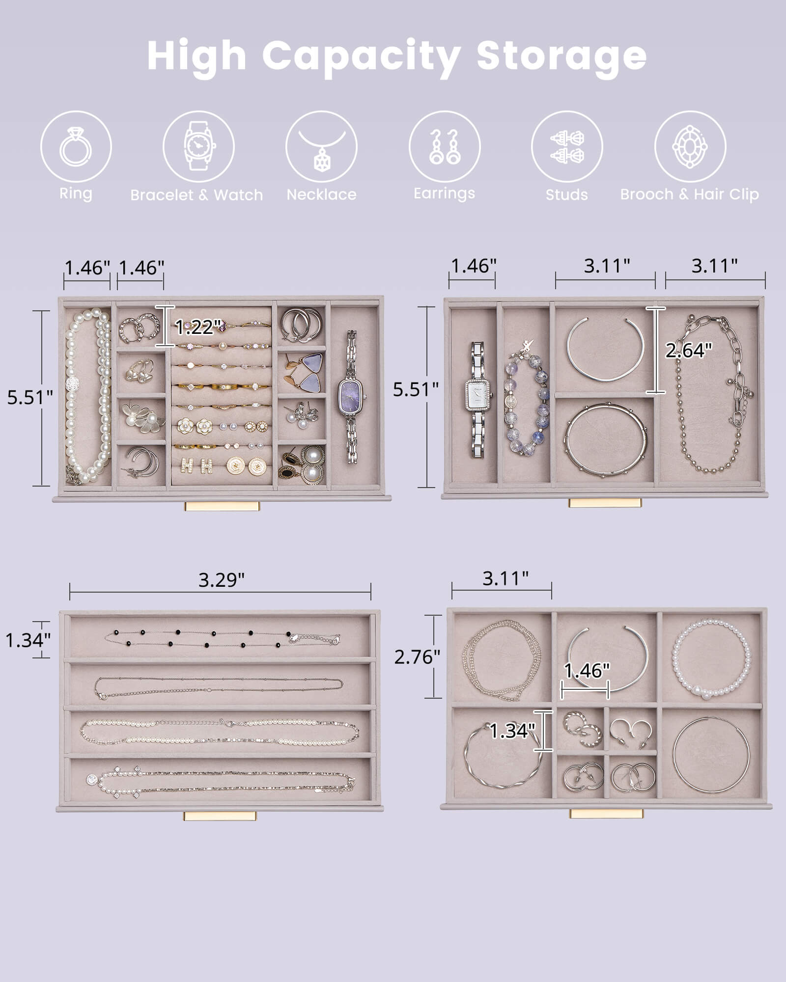 Luxury Leather Multi-Layer Jewelry Organizer