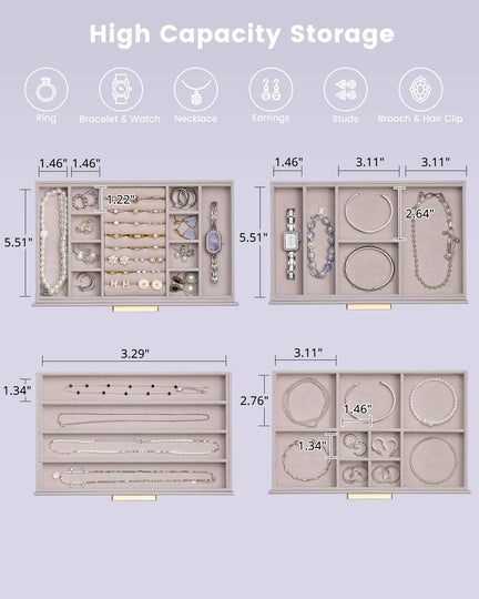 Luxury Leather Multi-Layer Jewelry Organizer