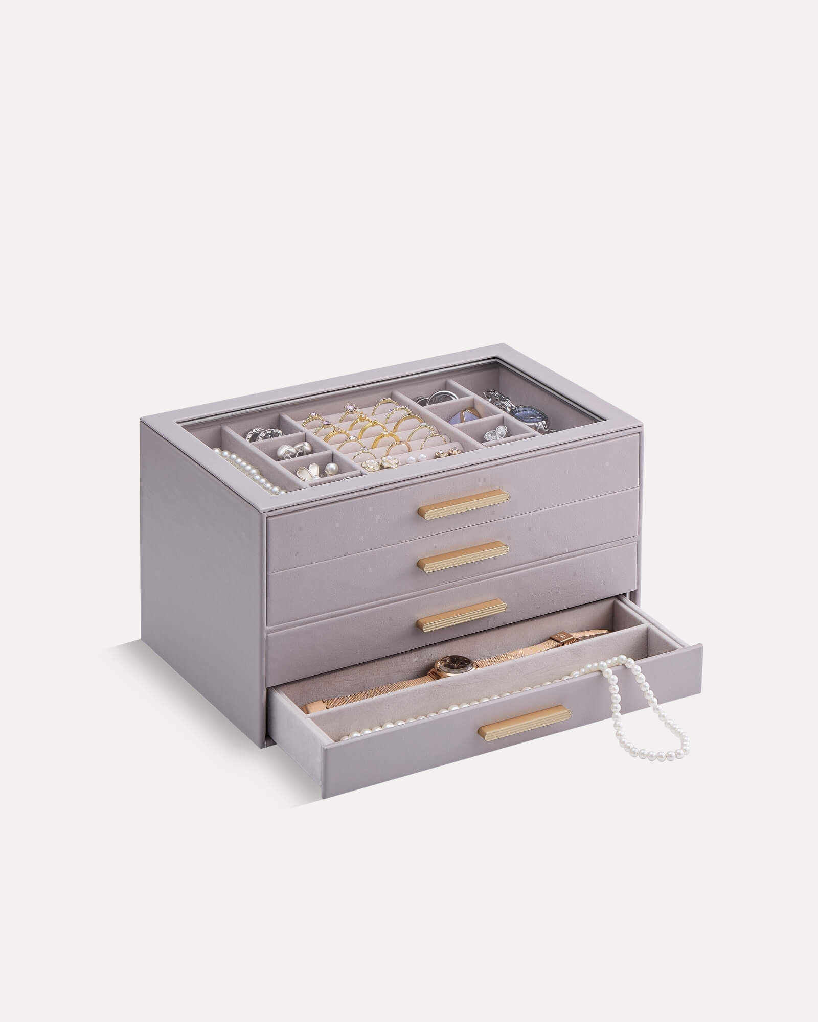 Luxury Leather Multi-Layer Jewelry Organizer