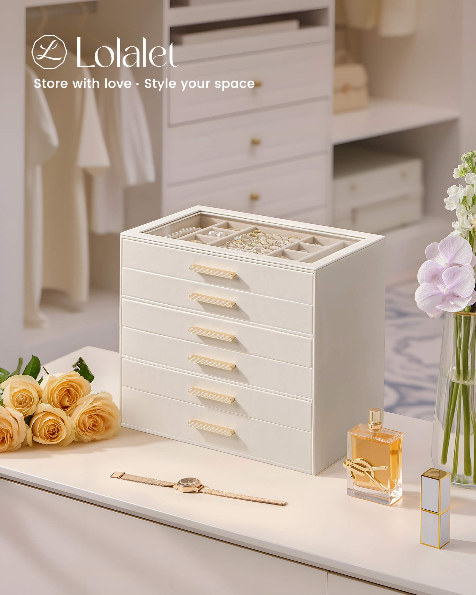 Luxury Leather Multi-Layer Jewelry Organizer