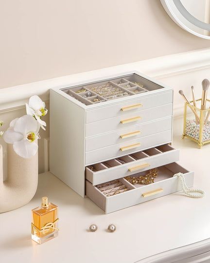 Luxury Leather Multi-Layer Jewelry Organizer