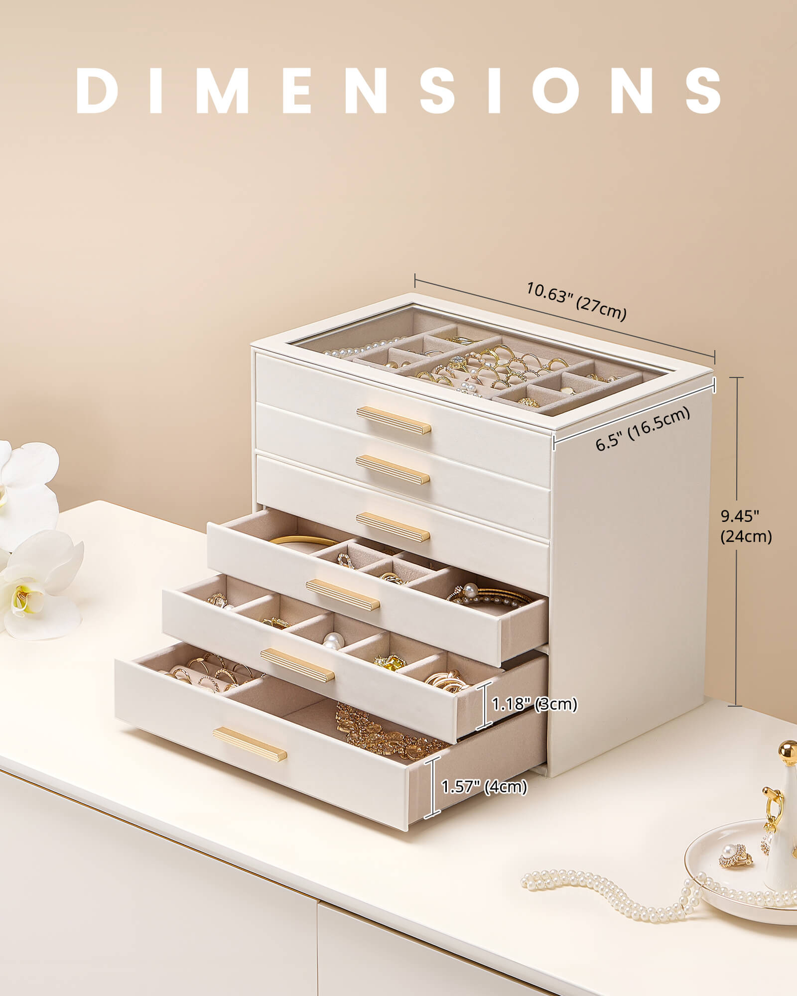 Luxury Leather Multi-Layer Jewelry Organizer