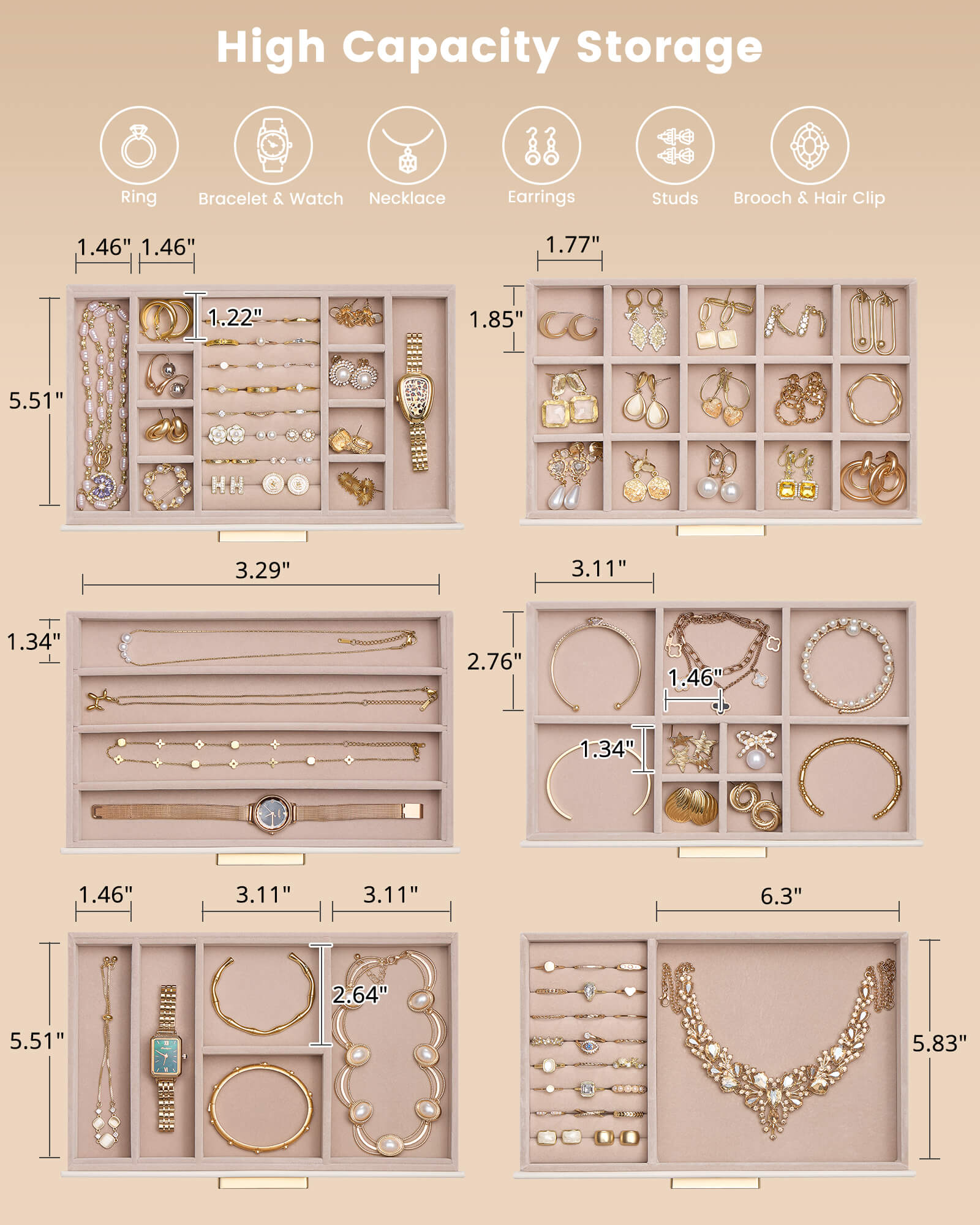 Luxury Leather Multi-Layer Jewelry Organizer