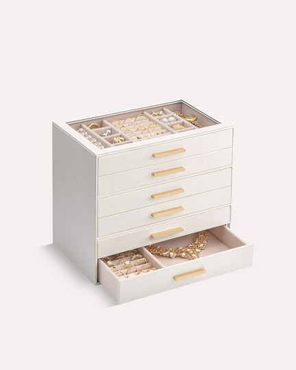 Luxury Leather Multi-Layer Jewelry Organizer