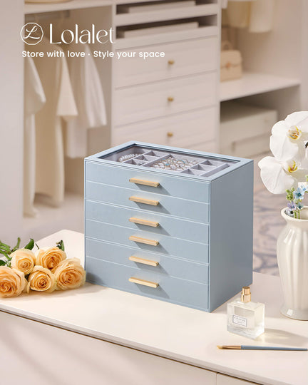 Luxury Leather Multi-Layer Jewelry Organizer