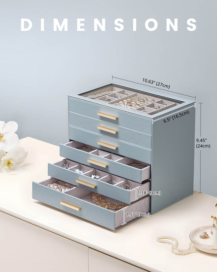 Luxury Leather Multi-Layer Jewelry Organizer