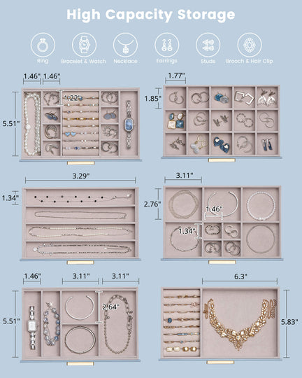 Luxury Leather Multi-Layer Jewelry Organizer