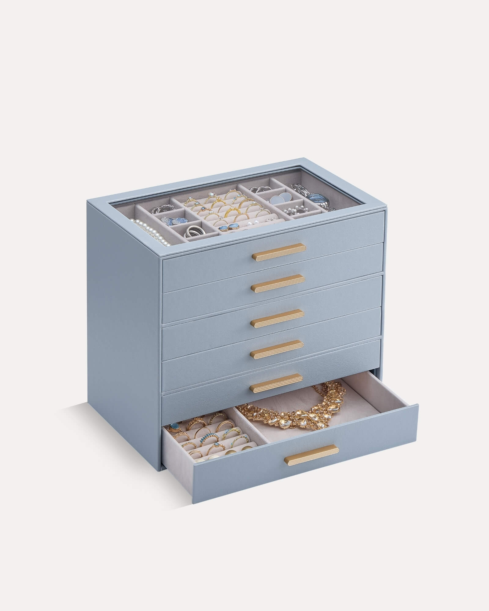 Luxury Leather Multi-Layer Jewelry Organizer