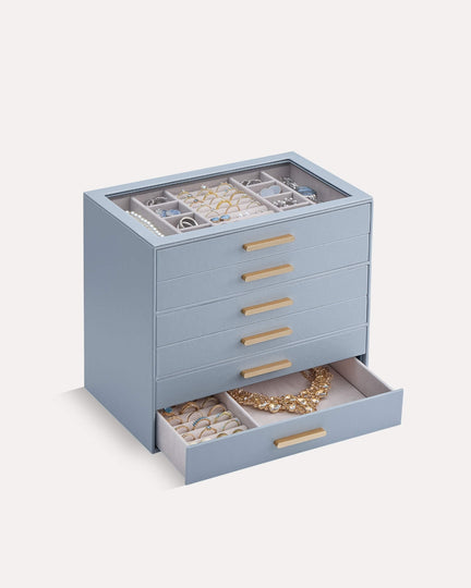 Luxury Leather Multi-Layer Jewelry Organizer