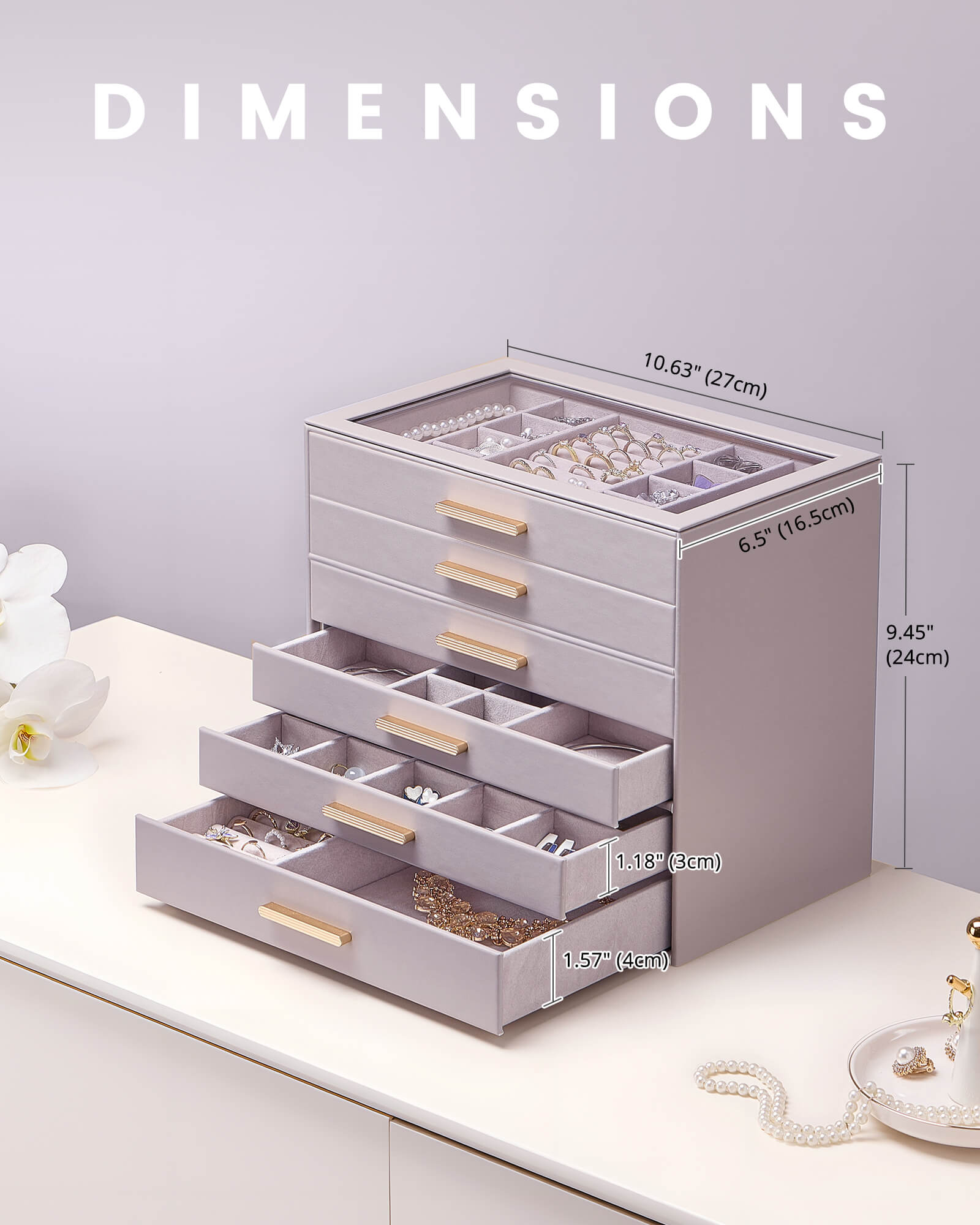 Luxury Leather Multi-Layer Jewelry Organizer