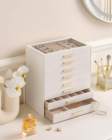 Luxury Leather Multi-Layer Jewelry Organizer