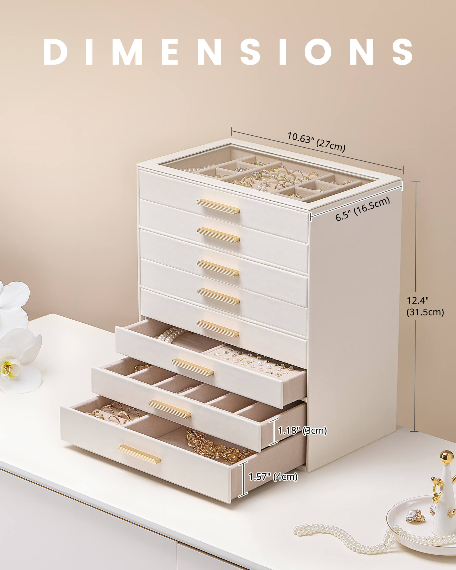 Luxury Leather Multi-Layer Jewelry Organizer