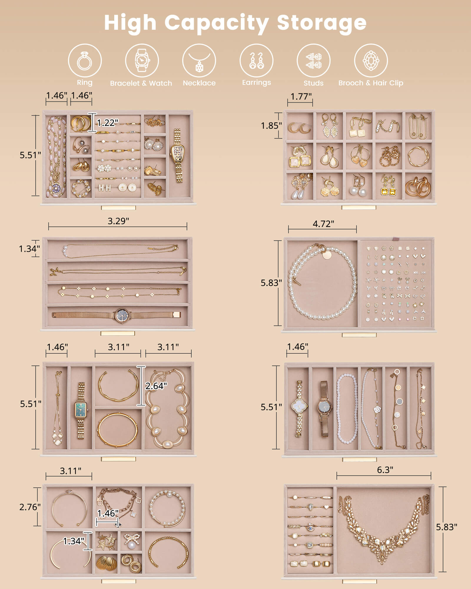 Luxury Leather Multi-Layer Jewelry Organizer