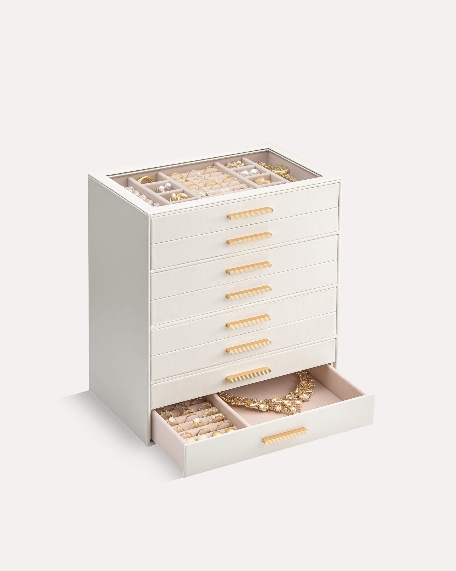 Luxury Leather Multi-Layer Jewelry Organizer