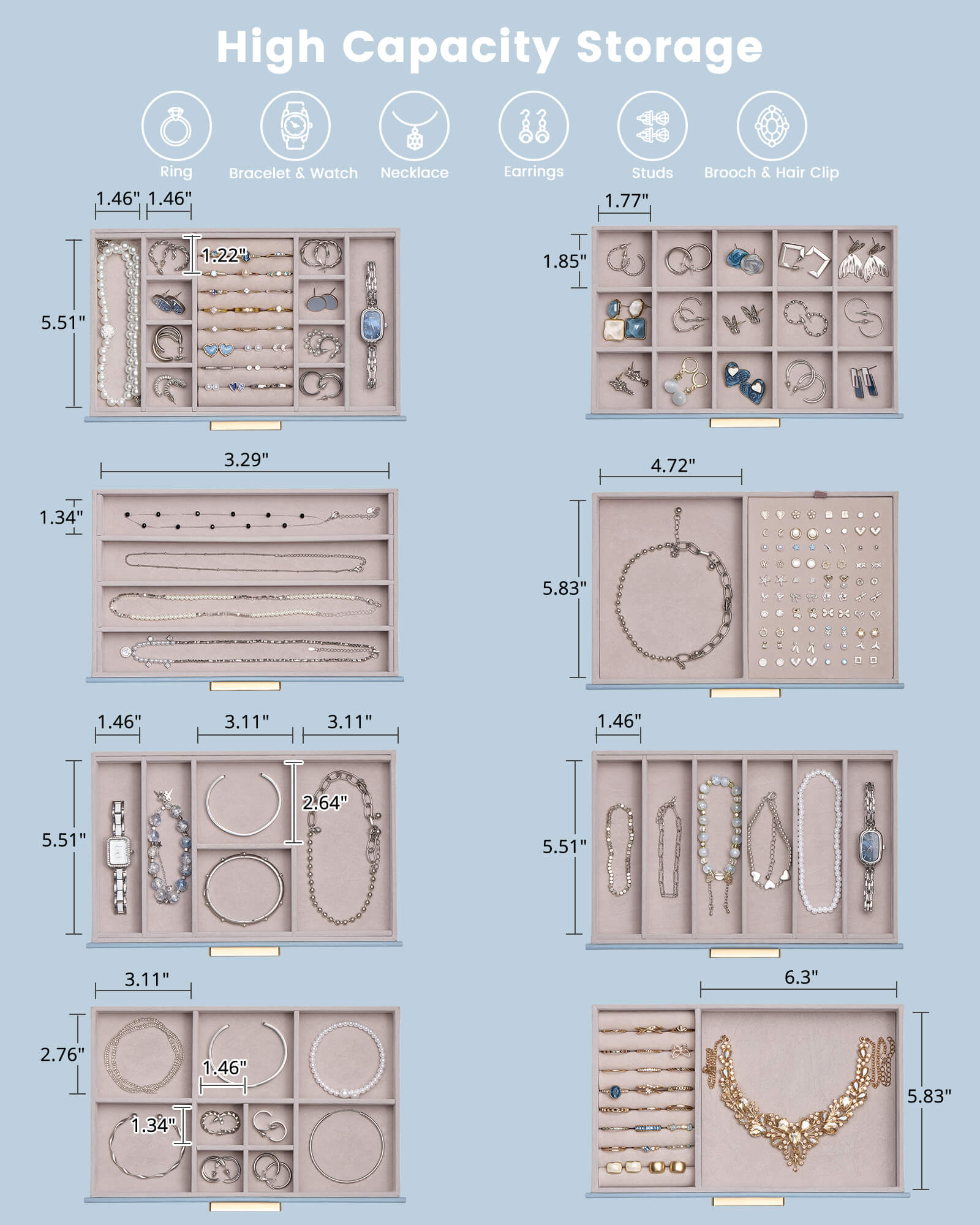 Luxury Leather Multi-Layer Jewelry Organizer