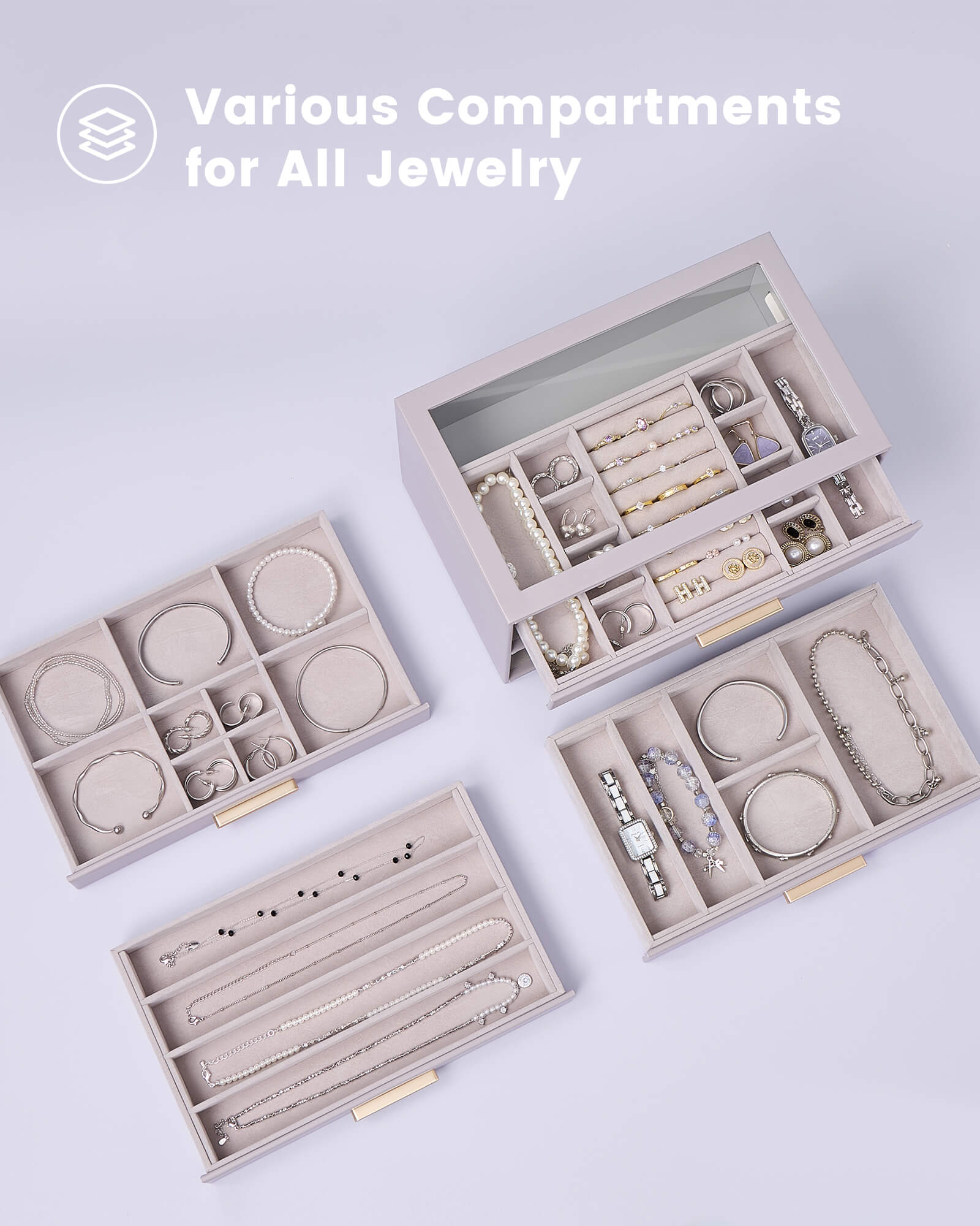 Luxury Leather Multi-Layer Jewelry Organizer