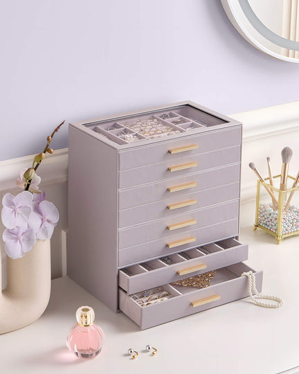 Luxury Leather Multi-Layer Jewelry Organizer