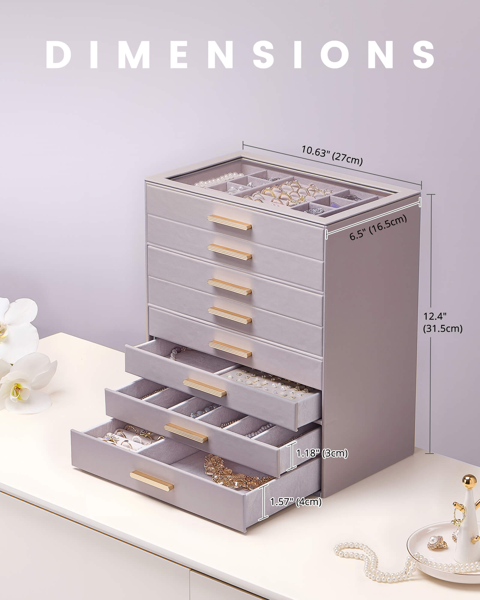 Luxury Leather Multi-Layer Jewelry Organizer