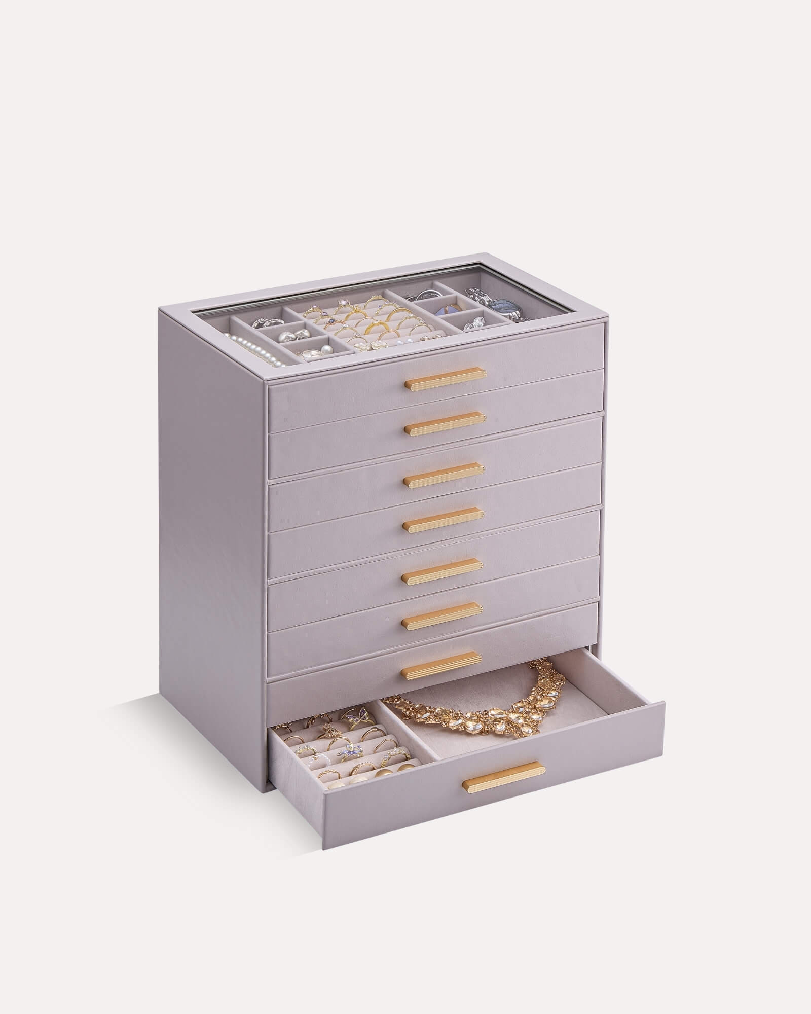 Luxury Leather Multi-Layer Jewelry Organizer