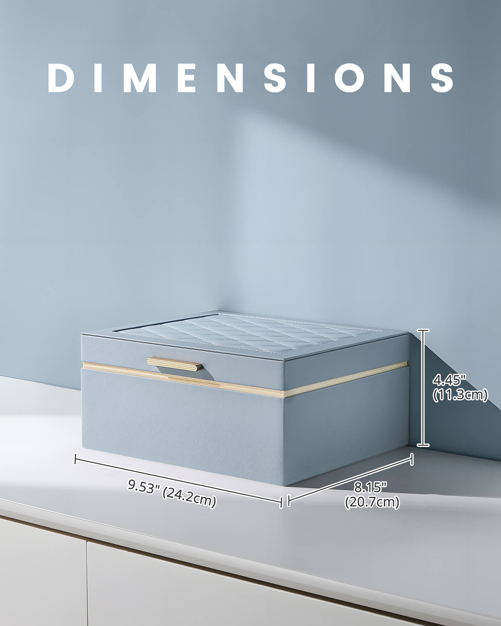 Large Jewelry Box Organizer with Two Foldable & Expandable Trays