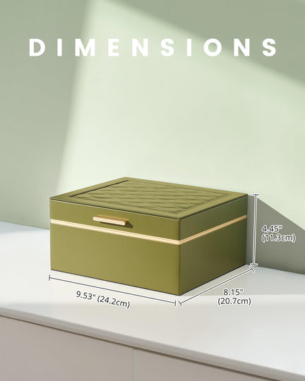 Large Jewelry Box Organizer with Two Foldable & Expandable Trays