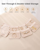 Ultra-Light Waterproof Travel Jewelry Organizer Case with Velvet Zippered Pouches