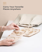 Ultra-Light Waterproof Travel Jewelry Organizer Case with Velvet Zippered Pouches