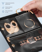 Ultra-Light Waterproof Travel Jewelry Organizer Case with Velvet Zippered Pouches