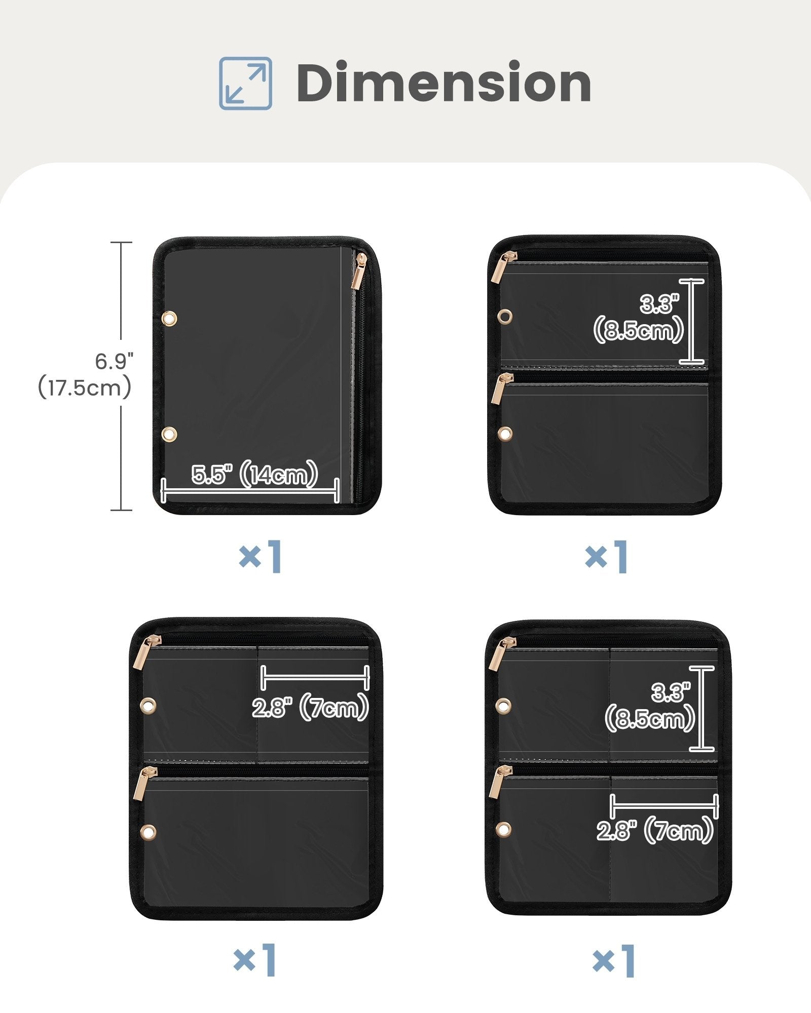 Ultra-Light Waterproof Travel Jewelry Organizer Case with Velvet Zippered Pouches