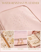 Ultra-Light Waterproof Travel Jewelry Organizer Case with Velvet Zippered Pouches