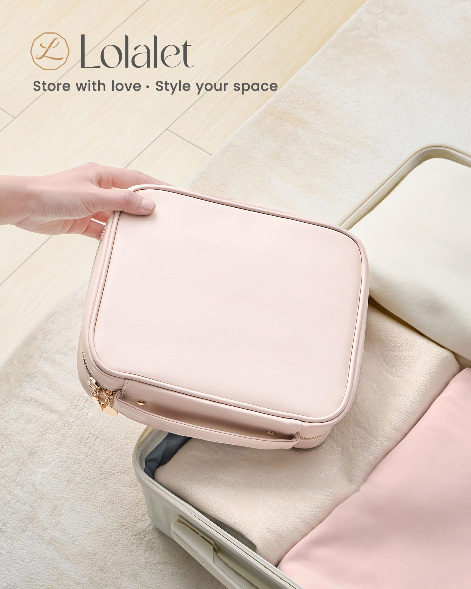 Ultra-Light Waterproof Travel Jewelry Organizer Case with Velvet Zippered Pouches