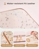 Ultra-Light Waterproof Travel Jewelry Organizer Case with Velvet Zippered Pouches