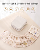 Ultra-Light Waterproof Travel Jewelry Organizer Case with Velvet Zippered Pouches