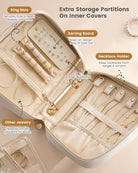 Ultra-Light Waterproof Travel Jewelry Organizer Case with Velvet Zippered Pouches