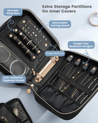 Ultra-Light Waterproof Travel Jewelry Organizer Case with Velvet Zippered Pouches