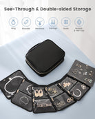 Ultra-Light Waterproof Travel Jewelry Organizer Case with Velvet Zippered Pouches