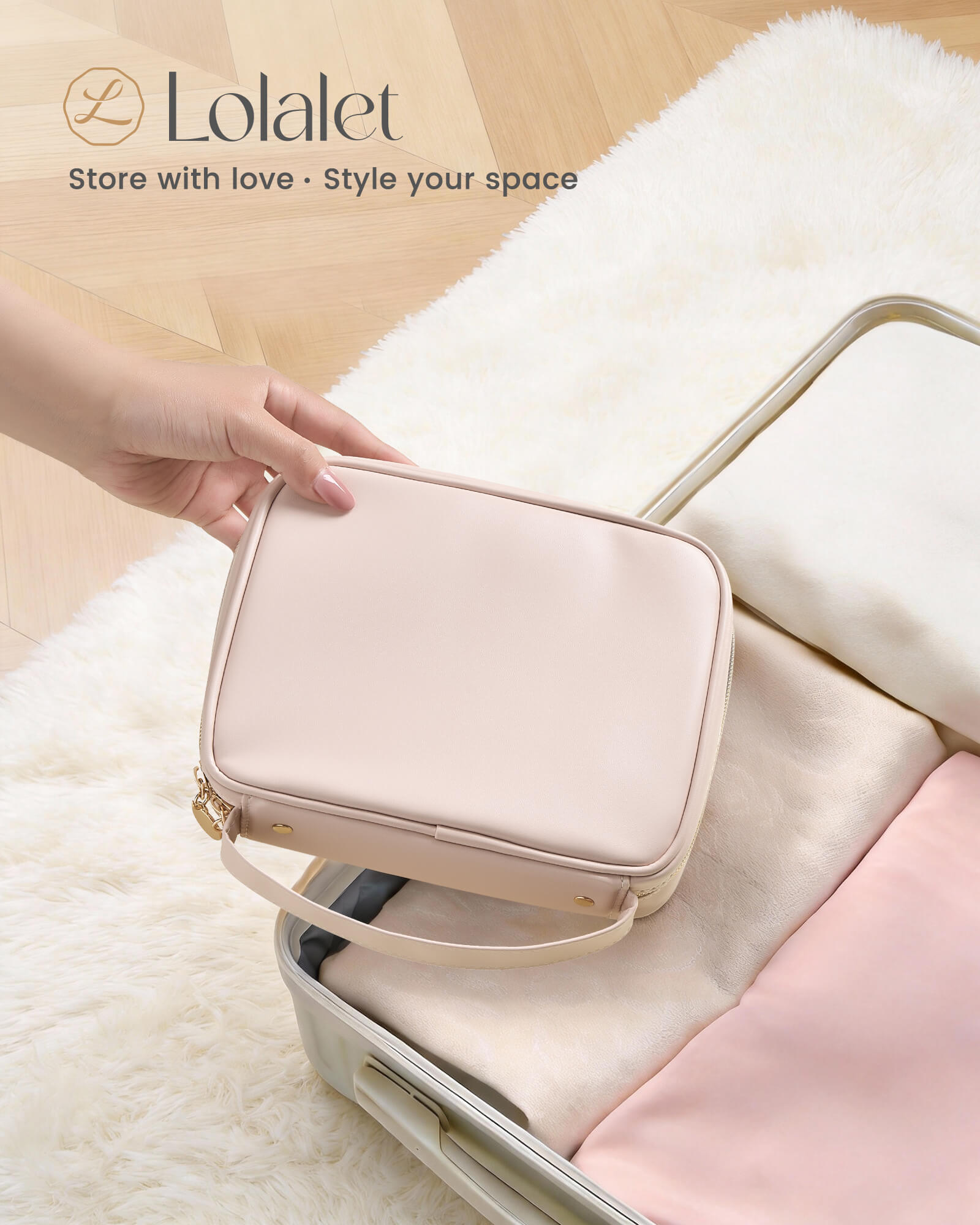 Ultra-Light Waterproof Travel Jewelry Organizer Case with Velvet Zippered Pouches
